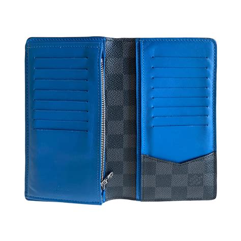 lv damier graphite long wallet blue